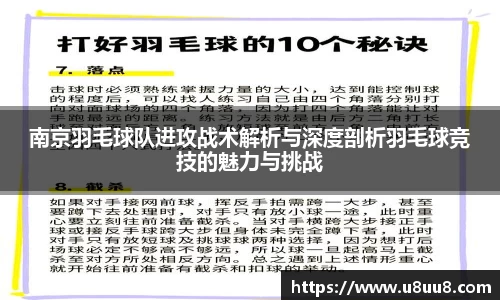 南京羽毛球队进攻战术解析与深度剖析羽毛球竞技的魅力与挑战